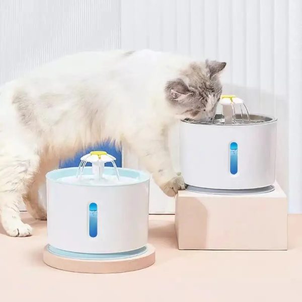 Automatic Cat Water Fountain Pet Dog Drinking Bowl With Infrared Motion Sensor Water Dispenser Feeder LED Lighting Power Adapter