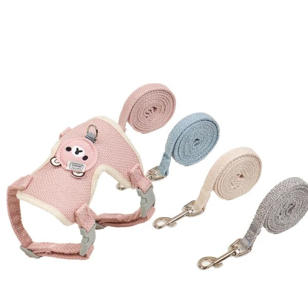 Dog leash vest Teddy Bear small dog chest strap cat walk rabbit leash pet supplies