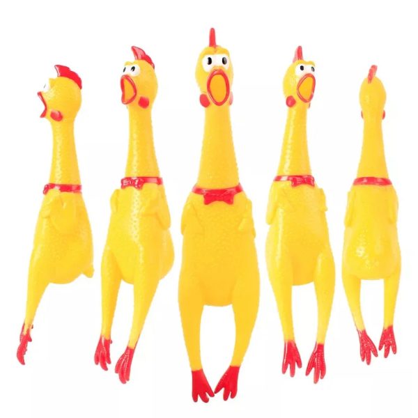 Chew Squeaky Pet Rubber Chicken Dog Toy