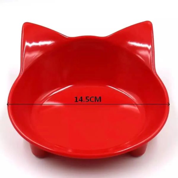 Pet Bowl Melamine Non-slip Cute Cat-shaped Color Melamine Cat Bowl Pet Supplies