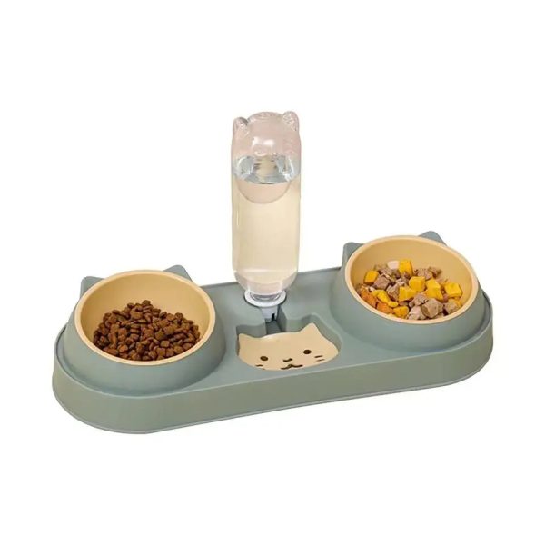 Adjustable Puppy Food And Water Bowls Automatic Dog Feeder For Multiple Dogs