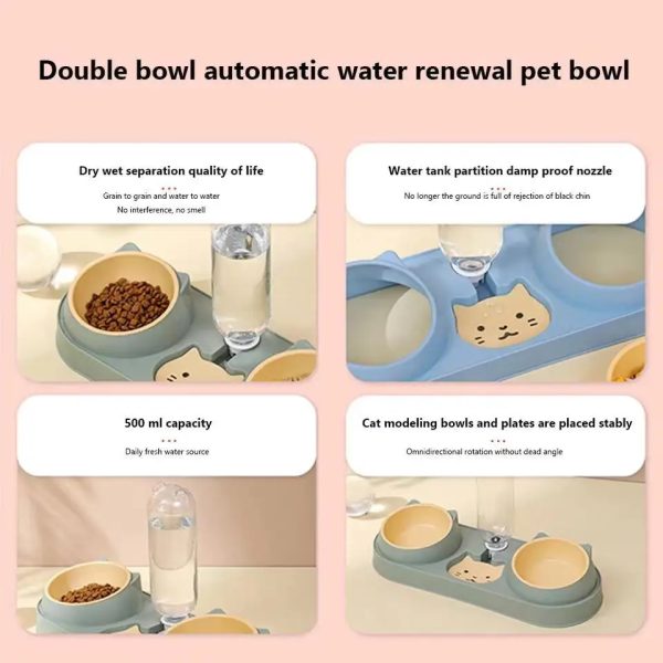 Adjustable Puppy Food And Water Bowls Automatic Dog Feeder For Multiple Dogs