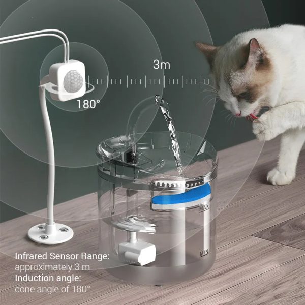 Cat Water Fountain Automatic 3L Cat Water Dispenser Dog Pet Water Fountain Pump with LED Indicator and 3 Replacement Filter