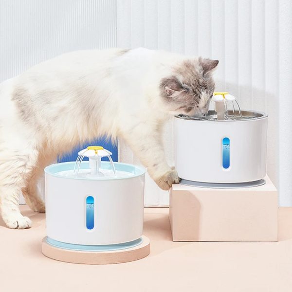 Automatic Cat Water Fountain Pet Dog Drinking Bowl With Infrared Motion Sensor Water Dispenser Feeder LED Lighting Power Adapter