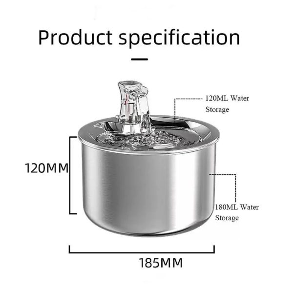 new design stainless steel pet water fountain cat water fountain stainless steel