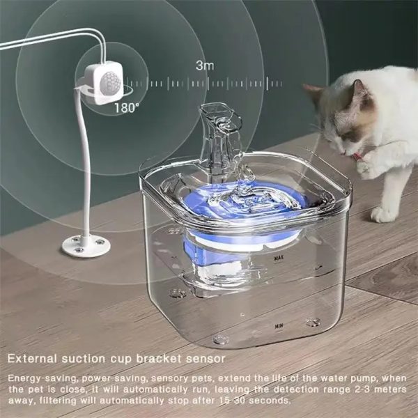 Cat Water Fountain Automatic 3L Cat Water Dispenser Dog Pet Water Fountain Pump with LED Indicator and 3 Replacement Filter