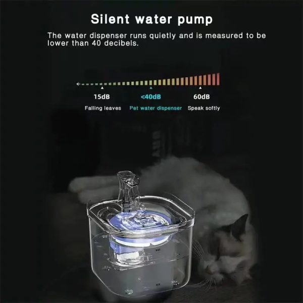 Cat Water Fountain Automatic 3L Cat Water Dispenser Dog Pet Water Fountain Pump with LED Indicator and 3 Replacement Filter