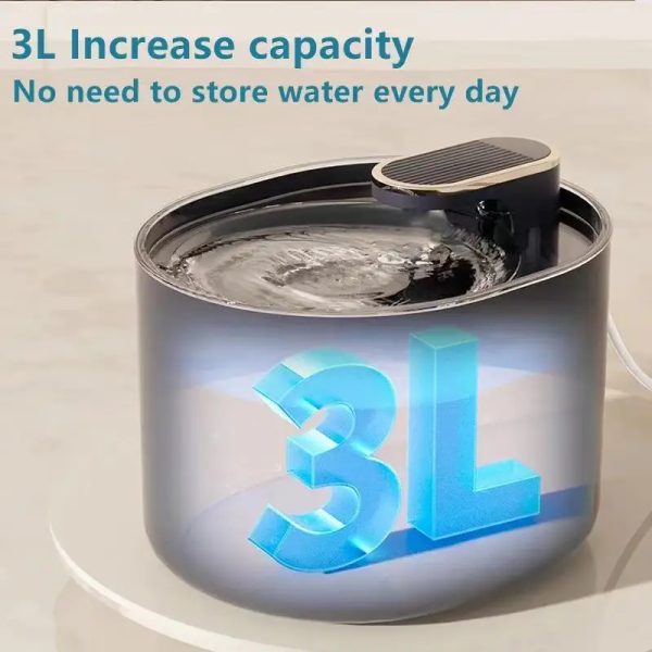 Cat Water Fountain Automatic 3L Cat Water Dispenser Dog Pet Water Fountain Pump with LED Indicator and 3 Replacement Filter