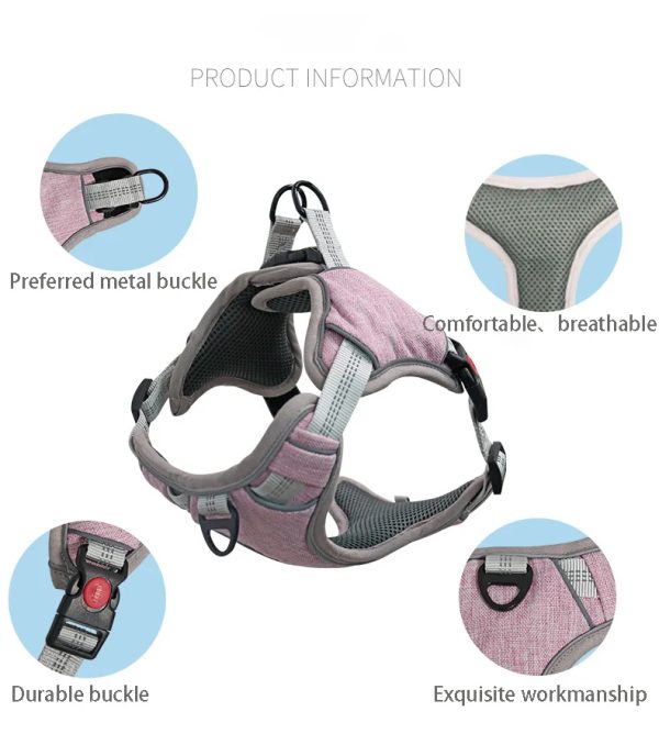 Adjustable buckle type reflective chest and back for medium and large dogs Comfortable chest harness