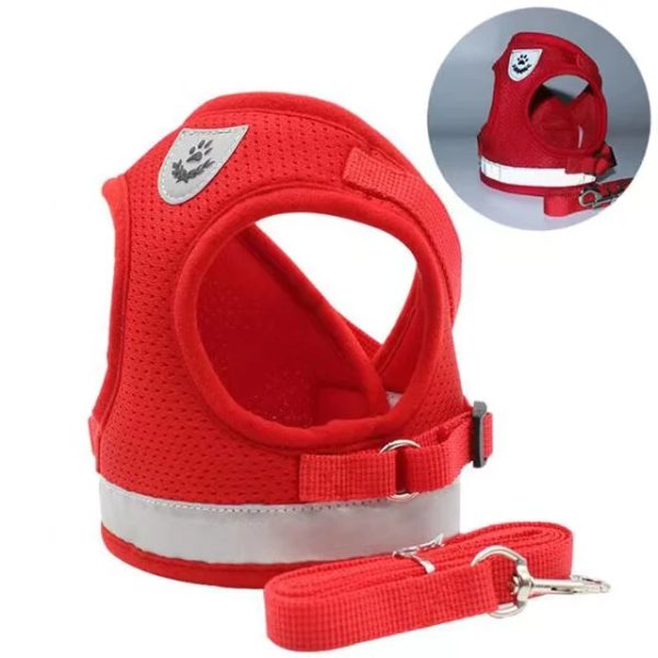 Cats Dogs Harness Backpack Adjustable Reflective Breathable with Free Leash