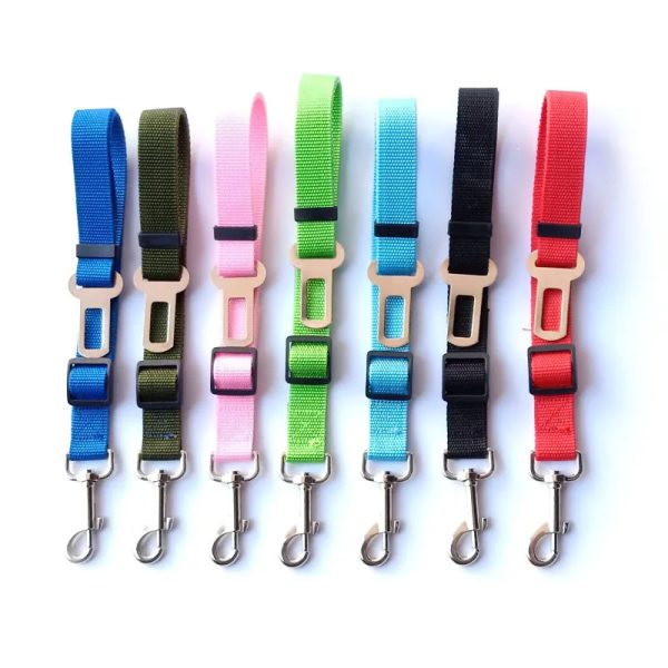 Dog Seat Belt Adjustable Harness For Dogs Cats Safety Cables For Car Seat Belt Nylon Vehicle Seat