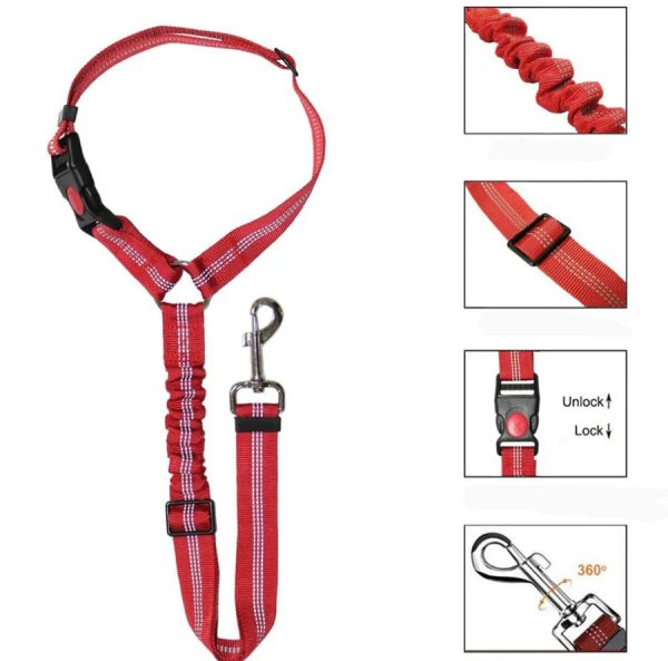 Dog Seat Belt Adjustable Harness For Dogs Cats Safety Cables For Car Seat Belt Nylon Vehicle Seat