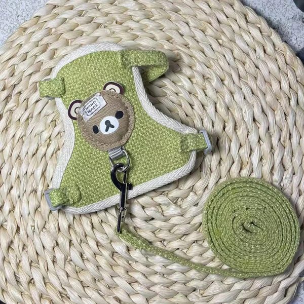 Dog leash vest Teddy Bear small dog chest strap cat walk rabbit leash pet supplies