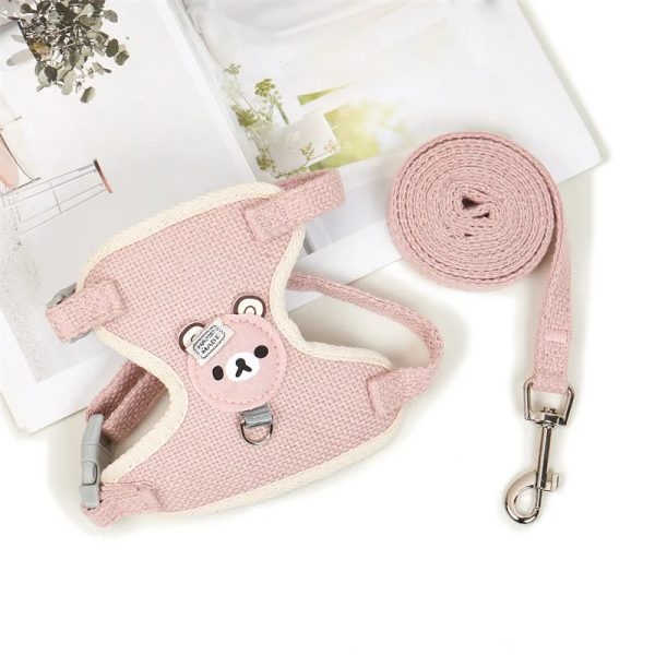 Dog leash vest Teddy Bear small dog chest strap cat walk rabbit leash pet supplies