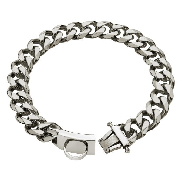 Dog Collar Heavy Duty Stainless Steel Cuban Link Dog Collar Chain