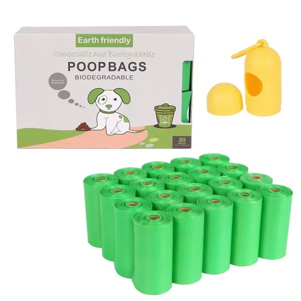 100% biodegradable dog waste bag Dog poop bags with dispenser in a box