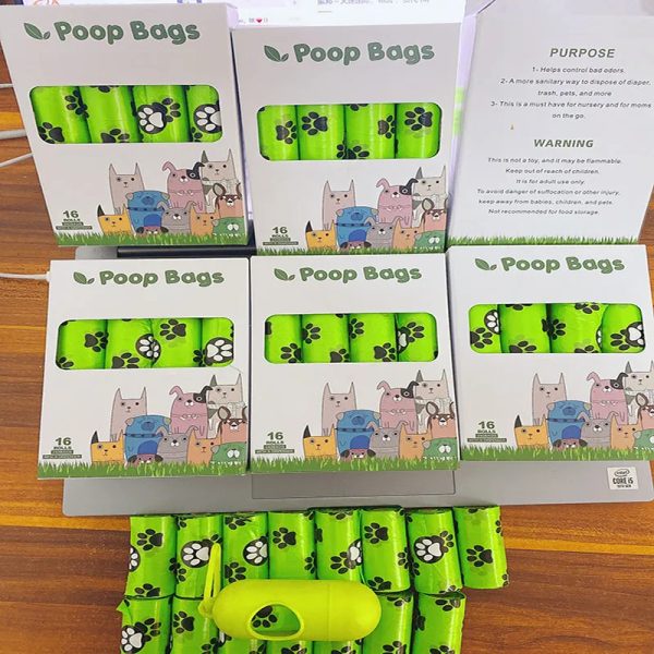 100% biodegradable dog waste bag Dog poop bags with dispenser in a box