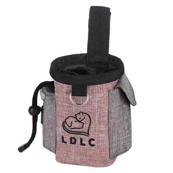 Custom logo luxury durable personalised waterproof waxed canvas pet walking snack dog treat bag training pouch with waist belt