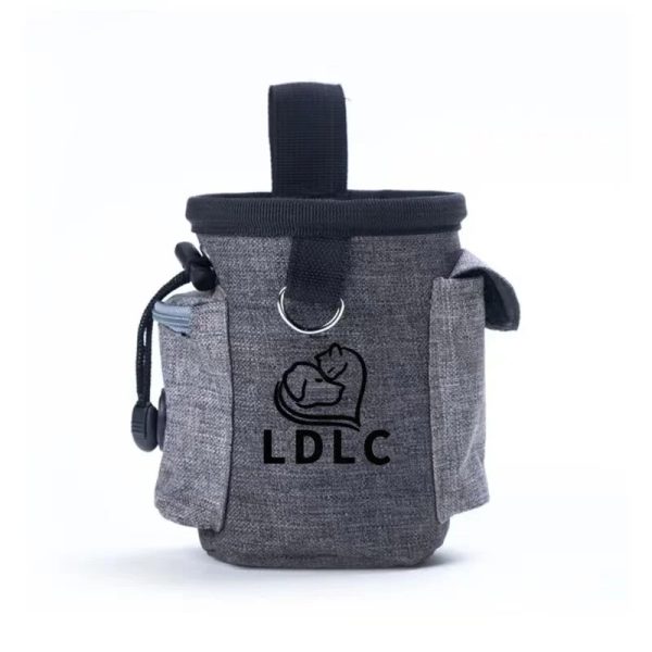 Custom logo luxury durable personalised waterproof waxed canvas pet walking snack dog treat bag training pouch with waist belt