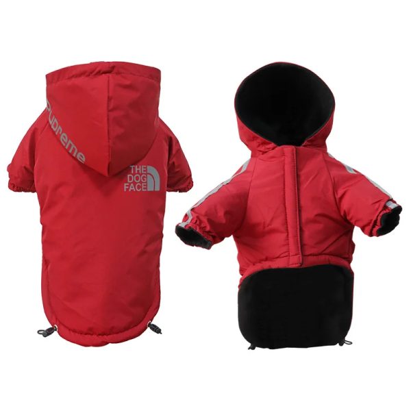 Plus Velvet Thickening Waterproof Warm Winter Quilted Luxury Dog Jackets Coats Hoodie Pet Clothes