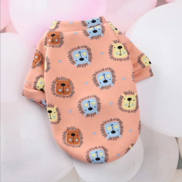 Cute Print Small Dog Hoodie Coat Winter Warm Pet Clothes for Chihuahua Shih Tzu Sweatshirt Puppy Cat Pullover Dogs Pets Clothing