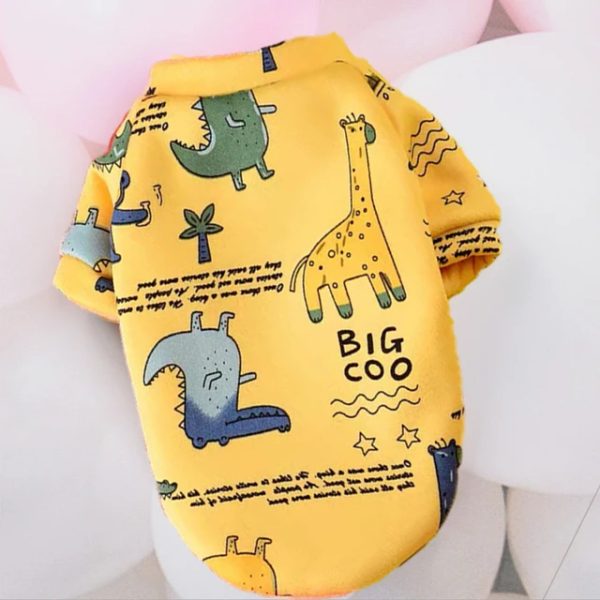 Cute Print Small Dog Hoodie Coat Winter Warm Pet Clothes for Chihuahua Shih Tzu Sweatshirt Puppy Cat Pullover Dogs Pets Clothing