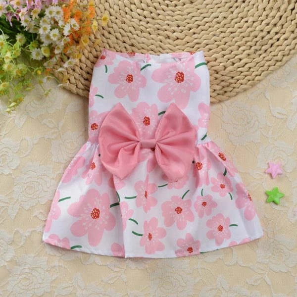 Pet Clothes Puppy Princess Girl Dog Dress Floral Vest Clothes for Spring And Summer