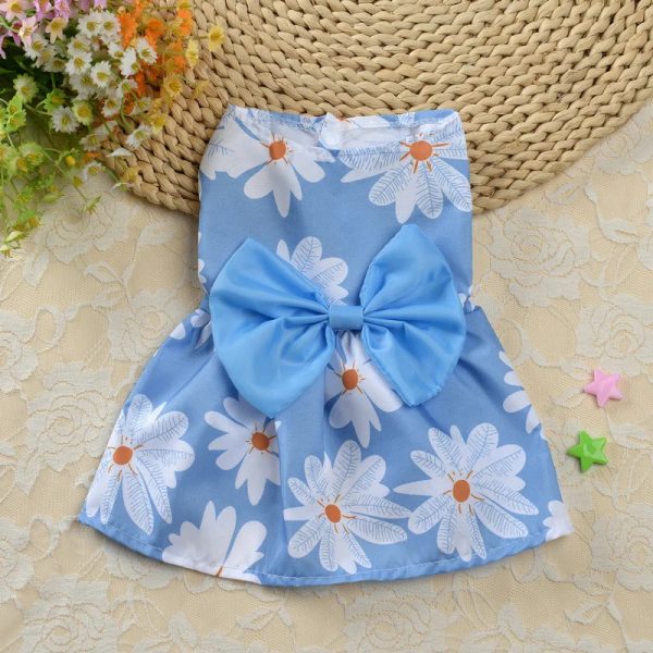 Pet Clothes Puppy Princess Girl Dog Dress Floral Vest Clothes for Spring And Summer