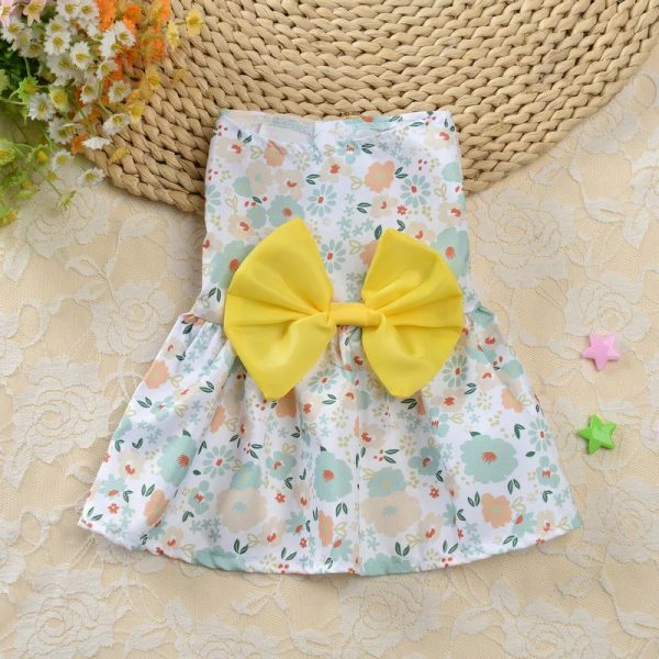 Pet Clothes Puppy Princess Girl Dog Dress Floral Vest Clothes for Spring And Summer