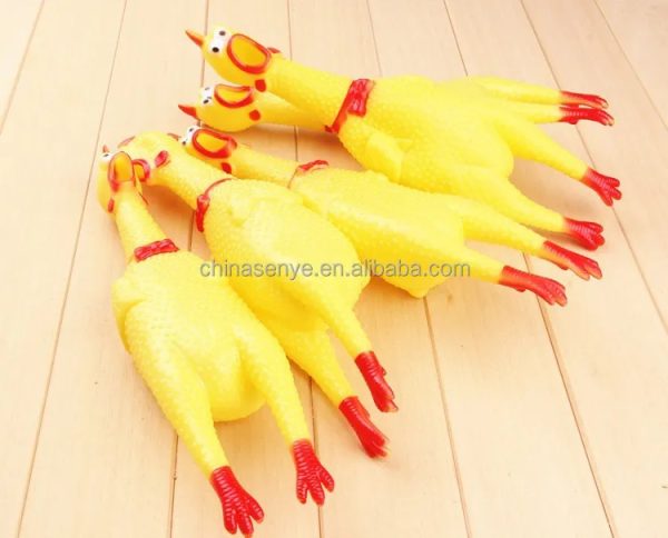 Chew Squeaky Pet Rubber Chicken Dog Toy