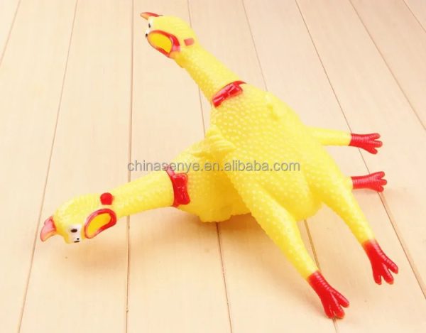 Chew Squeaky Pet Rubber Chicken Dog Toy