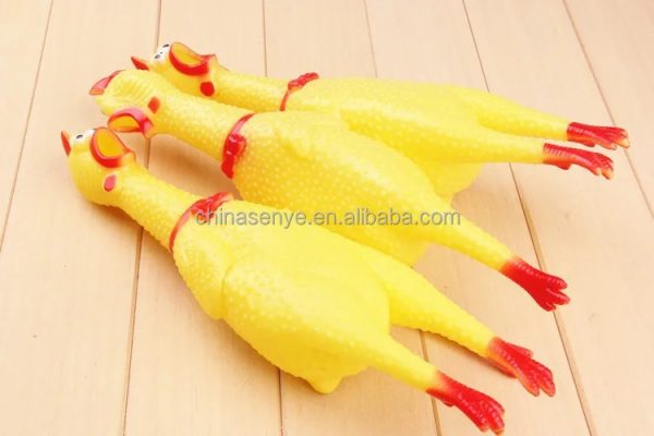 Chew Squeaky Pet Rubber Chicken Dog Toy