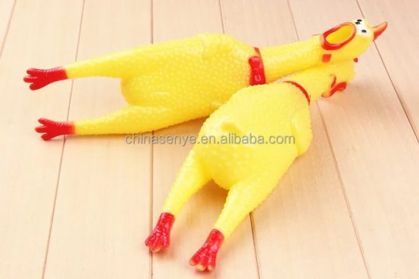 Chew Squeaky Pet Rubber Chicken Dog Toy