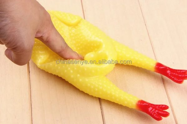 Chew Squeaky Pet Rubber Chicken Dog Toy